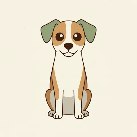 Bidu, a caramel mixed-breed dog with one floppy ear, drawn by Petzyn