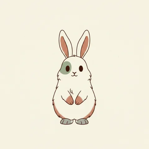 Tofu, a white lop-eared rabbit, drawn by Petzyn